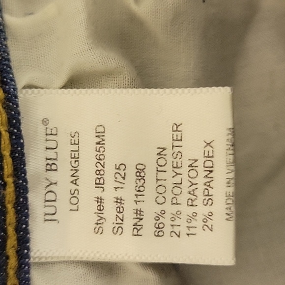 Judy Blue Distressed Blue Jeans with Leopard Details, Womens Sz 1/25 - Picture 6 of 6